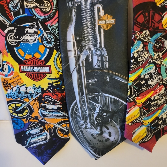 Harley-Davidson Neckties (3) ~ 1990s ~ Biker ~ Motorcycle ~ Retro Cool - Picture 2 of 16
